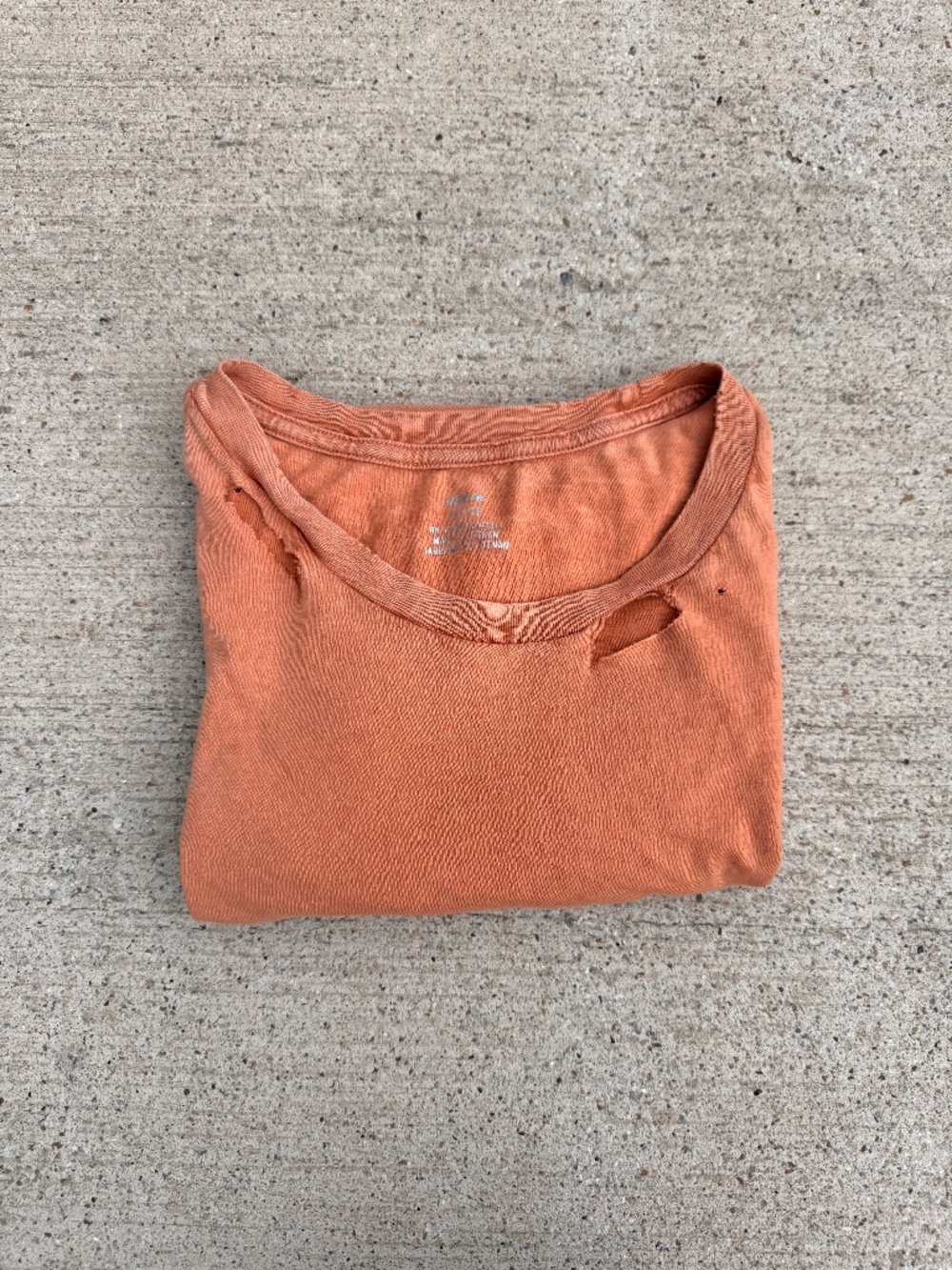 Orange Aerie Distressed Lightweight Cotton Tee